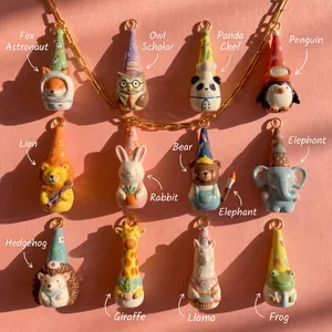 Cute Cartoon Animal Penguin Fox Owl Pendant DIY Enameled 18K Gold Plated Copper Accessories For Women Kids Jewelry Making
