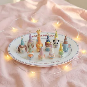 Detailed collection of assorted colorful cartoon animal pendants for DIY jewelry making charms