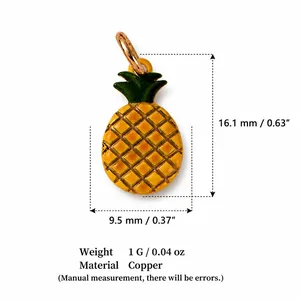 Dimensioni dettagliate e specifiche di peso per questo ciondolo a forma di ananas