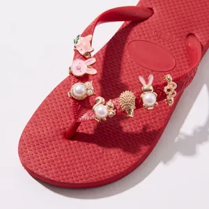 Waldtier Schuh-Charms Kupfer Emaille Künstliche Perle Fuchs Hase Eichhörnchen Igel Reh Dekoration Für Clogs Sandalen
