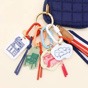 Modern Furniture Line Art Acrylic Keychain Creative Minimalist Home Decor Bag Pendant Colorful Carabiner Contrast Rope Accessories