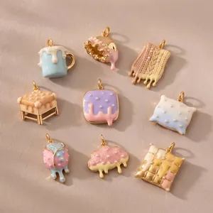 Collana con Pendente Animali in Acciaio Inossidabile per Donna Cartone Animato Smalto Perle Artificiali Gioielli Regalo