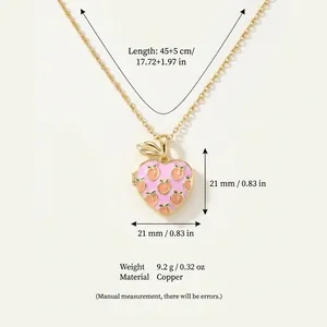 Guía detallada de tallas y materiales para el collar con colgante de corazón rosa