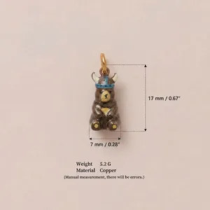 Dettaglio del ciondolo a forma di orsetto vichingo, altezza 17mm e specifiche materiali.