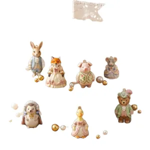 Adorable European court style cartoon animal charms for DIY jewelry making crafts