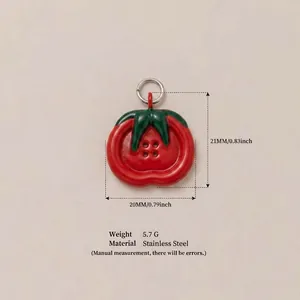 Realistische rode tomaat knophanger van roestvrij staal voor DIY-sieraden maken