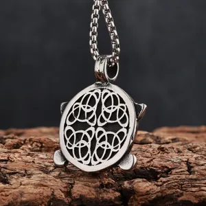Collier pendentif guerrier viking vintage avec finition en argent vieilli pour homme