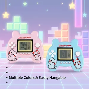 Mini consola de juegos Tetris retro portátil llavero en colores rosa y azul regalo