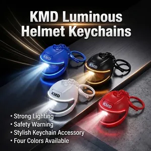 Portachiavi casco moto LED mini ciondolo borsa luminoso in 4 colori