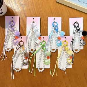 Dijes de cuentas para bolsos DIY con mini bolsos y pompones de piel sintética