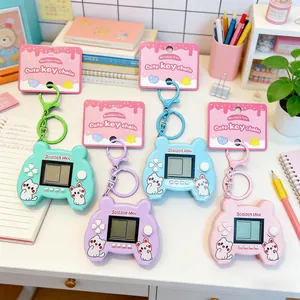Mini consola de juegos retro llavero con diseño de mando y orejas de oso, pack de 5