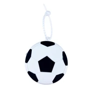 Cute soccer ball shaped coin purse keychain for earphone storage and sports style gift.