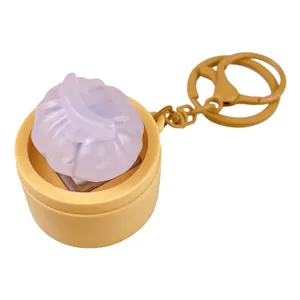 Creative glowing mechanical switch steamer bun keychain fidget toy for stress relief
