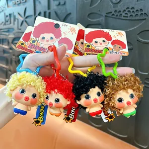 Creative exploding hair doll keychains with UV color changing feature for bag pendants