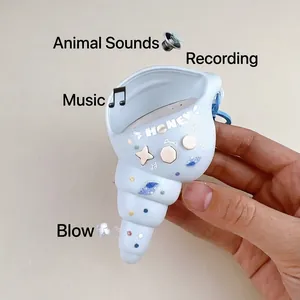 Porte-clés créatif en forme de conque avec fonction d'enregistrement vocal et musique