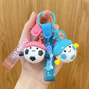 Porte-clés Créatif Poupée de Football Dessin Animé Mignon Pendentif de Sac en PVC Décoration d'Auto pour Femmes Enfants Cadeau Sportif