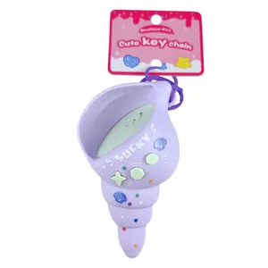 Porte-clés mignon en forme d'escargot de mer violet enregistrable pour le stress