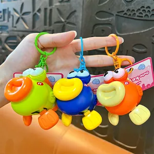 Fun wind-up jumping fish keychains in vibrant colors for stress relief and bag decor