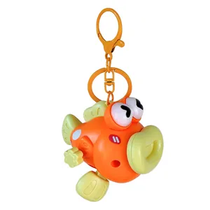 Creative funny wind-up jumping clownfish keychain toy for stress relief and kids gifts