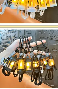 Gedetailleerd overzicht van creatieve mini vintage LED-lantaarn sleutelhangers met warm licht