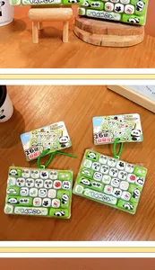 Panda mechanical keyboard fidget toy keychain detail showing cute panda themed buttons