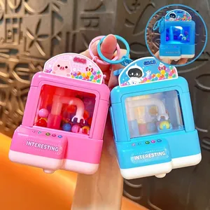Mini Machine à Pinces LED Lumineux Jouet Anti-stress Animal de Dessin Animé Porte-clés Créatif Mignon Machine à Saisir les Balles pour Enfants Adultes