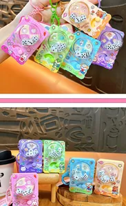 Cute cartoon animal rotating dice machine keychain stress relief toy for school bags