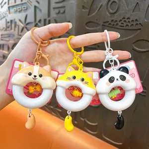 Niedliche leuchtende Tier-Donut-Schlüsselanhänger mit Panda-, Katzen- und Corgi-Designs
