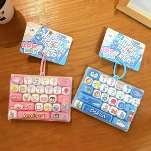 Colgante de teclado mecánico de 26 teclas con tema oceánico juguete antiestrés bolso