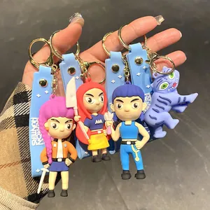 Set di portachiavi in PVC Monster Hunter con simpatici ciondoli di personaggi anime per borse