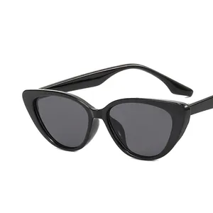 Retro black cat-eye sunglasses with small frame for women fashion styling