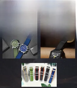 Premium nylon watch straps in various colors with heavy-duty stainless steel buckles