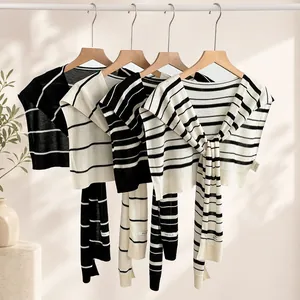Chal de Punto a Rayas de Tencel para Mujer Abrigo de Protección Solar Verano Habitación con Aire Acondicionado Capa de Moda Versátil Accesorio con Patrón de Rayas