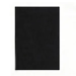 Cuaderno A5 negro de piel nubuck de primera calidad con un diseño minimalista profesional