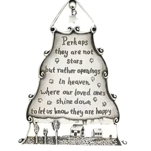 Vintage Christmas metal hanging ornament with engraved inspirational quote