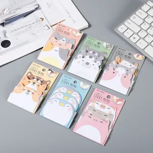 Niedliche Tier-Haftnotizen Cartoon Shiba Inu Pinguin Schwein Bär Papier Notizblock Selbstklebendes Büro Schule Dekorative Schreibwaren
