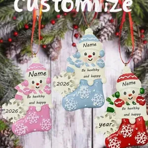 Zibi Christmas Socks Christmas Tree Ornaments Resin Snowman Gift Decoration Christmas Ornaments