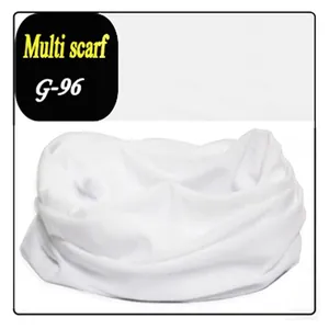 Detailed view of a seamless white multifunctional magic headscarf for outdoor activities