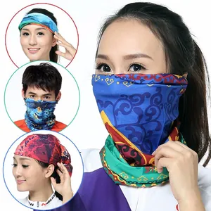 Versatile seamless multi-functional outdoor headband and neck gaiter for cycling protection