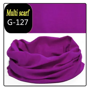 Premium solid purple outdoor seamless magic headscarf and multifunctional cycling neck gaiter