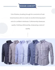 Collezione di camicie casual a quadri da uomo a maniche lunghe in vari colori e fantasie