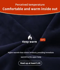 Primo piano del tessuto in velluto caldo per camicia termica da uomo in colore blu scuro.