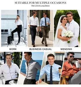 Vielseitige Herren Slim Fit Langarmhemden für Arbeit, Business und Hochzeiten geeignet