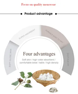 Detailed graphic illustrating four core advantages of premium cotton menswear fabric.