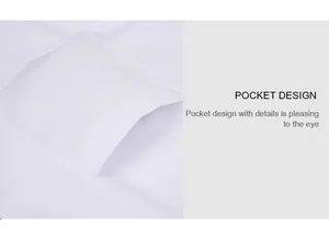 Macro view of the front pocket design on a white men's formal business dress shirt.
