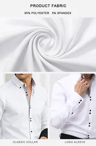 Nahaufnahme von weißem Stretch-Hemdstoff und klassischem Kragen für Herren-Business-Kleidung.