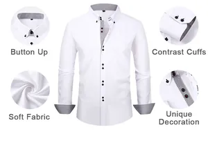 Langärmliges Herrenhemd in Slim Fit mit Kontrastmanschetten und Kragendetails