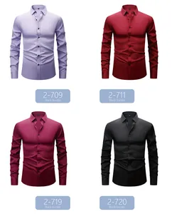 Men's professional wrinkle-resistant stretch dress shirts in various colors and codes