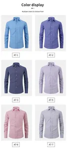 Detailed color display of men's checkered print casual long-sleeve shirts in six options