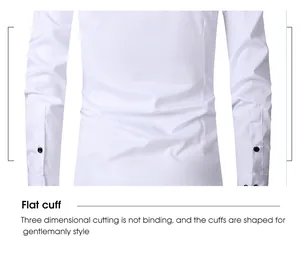 Close-up of white business shirt flat cuffs with three-dimensional cutting